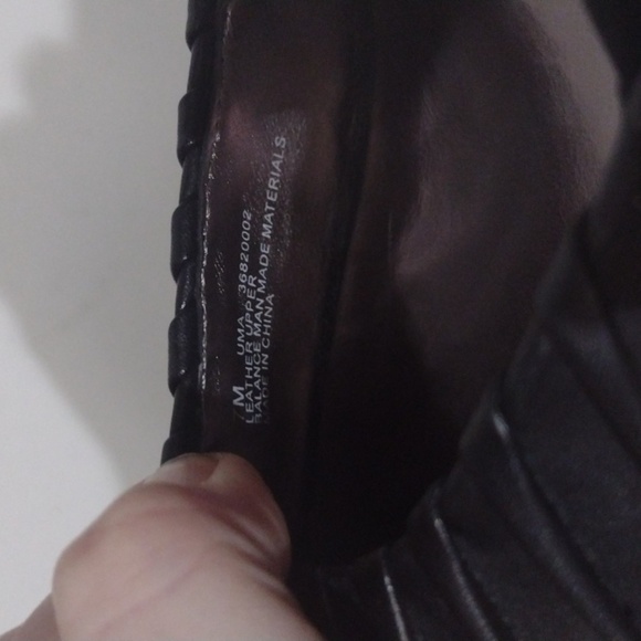 Etienne Aigner Black Peep Toe Wedge Leather Heels Shoes size 7m - Picture 9 of 10